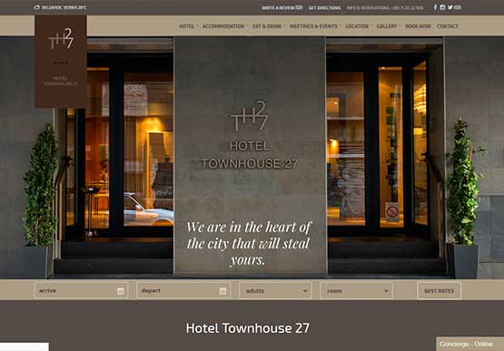 Izara web sajta hotel sa bookiranjem